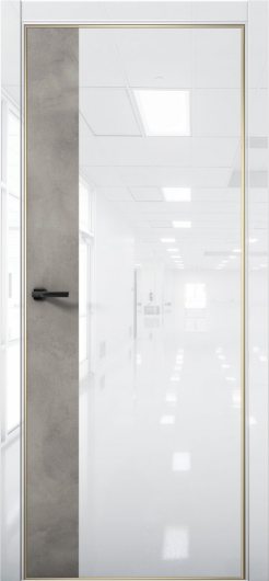 Межкомнатная дверь с экошпоном Aurum Doors Платина Pt 6 Crystall White Gold Edition Бетон LOFT — фото 1