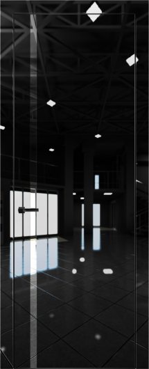 Межкомнатная дверь с экошпоном Aurum Doors Платина Pt 8 Crystall Black Black Edition Зеркало — фото 1