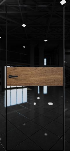 Межкомнатная дверь с экошпоном Aurum Doors Платина Pt 5 Crystall Black Black Edition Орех Пекан — фото 1