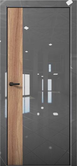 Межкомнатная дверь с экошпоном Aurum Doors Платина Pt 6 Crystall Gray Black Edition Дуб Натуральный — фото 1