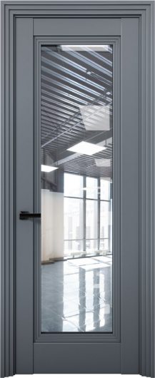 Межкомнатная дверь с экошпоном Aurum Doors Кобальт Co 38 Антрацит Прозрачное стекло — фото 1