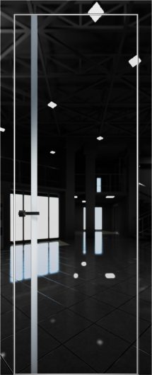 Межкомнатная дверь с экошпоном Aurum Doors Платина Pt 8 Crystall Black Анодированная кромка Al Сильвер грей — фото 1