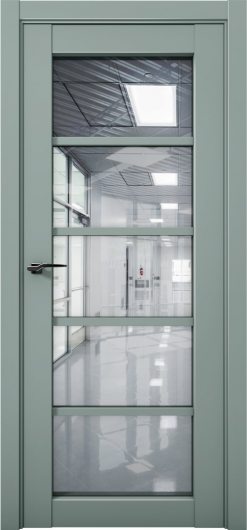 Межкомнатная дверь с экошпоном Aurum Doors Кобальт Co 23 Deep Green Прозрачное зеркало — фото 1