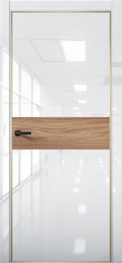 Межкомнатная дверь с экошпоном Aurum Doors Платина Pt 5 Crystall White Gold Edition Дуб Натуральный — фото 1
