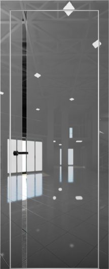 Межкомнатная дверь с экошпоном Aurum Doors Платина Pt 8 Crystall Gray Анодированная кромка Al Зеркало — фото 1