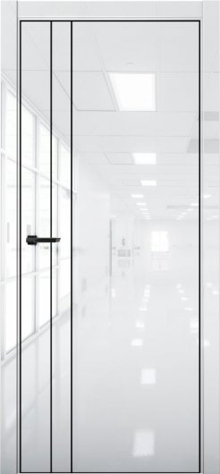 Межкомнатная дверь с экошпоном Aurum Doors Платина Pt 4 Crystall White Black Edition — фото 1