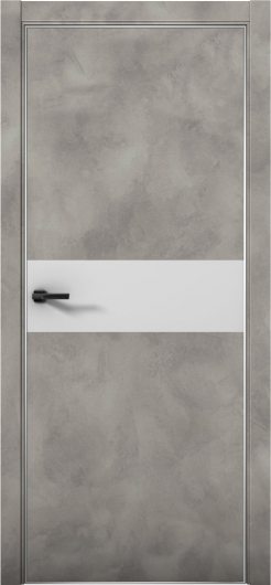 Межкомнатная дверь с экошпоном Aurum Doors Плутоний Pu 5 Бетон LOFT Анодированная кромка Al Манхэттен — фото 1