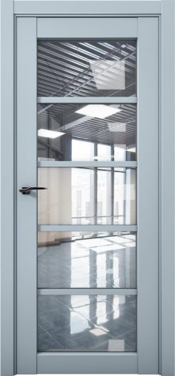 Межкомнатная дверь с экошпоном Aurum Doors Кобальт Co 23 Deep Blue Прозрачное стекло — фото 1