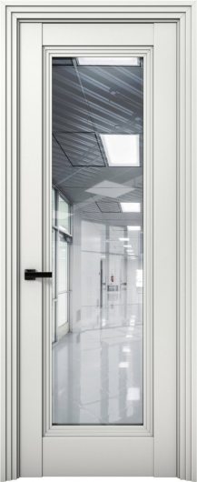Межкомнатная дверь с экошпоном Aurum Doors Кобальт Co 38 Милк Прозрачное зеркало — фото 1