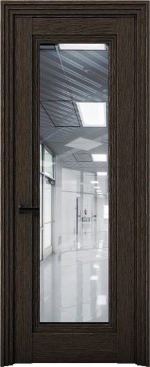 Межкомнатная дверь с экошпоном Aurum Doors Кобальт Co 38 Дуб Темный Прозрачное зеркало — фото 1