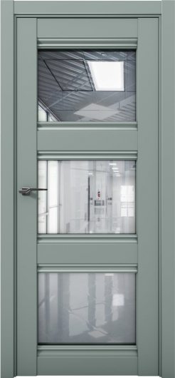 Межкомнатная дверь с экошпоном Aurum Doors Кобальт Co 24 Deep Green Прозрачное зеркало — фото 1
