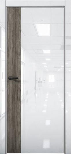 Межкомнатная дверь с экошпоном Aurum Doors Платина Pt 6 Crystall White Al White Дуб Миндаль — фото 1