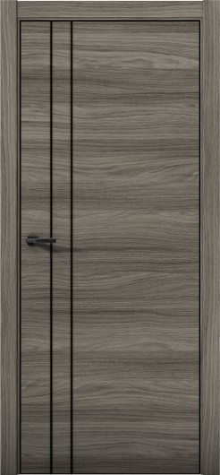 Межкомнатная дверь с экошпоном Aurum Doors Плутоний Pu 4 Дуб Миндаль Black Edition — фото 1