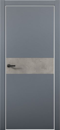Межкомнатная дверь с экошпоном Aurum Doors Паладий Pd 5 Антрацит Al White Бетон LOFT — фото 1
