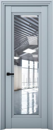 Межкомнатная дверь с экошпоном Aurum Doors Кобальт Co 38 Deep Blue Прозрачное стекло — фото 1