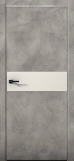 Межкомнатная дверь с экошпоном Aurum Doors Плутоний Pu 5 Бетон LOFT Black Edition Магнолия — фото 1