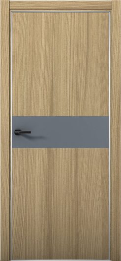 Межкомнатная дверь с экошпоном Aurum Doors Плутоний Pu 5 Дуб Светлый Анодированная кромка Al Антрацит — фото 1
