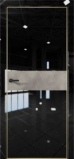 Межкомнатная дверь с экошпоном Aurum Doors Платина Pt 5 Crystall Black Gold Edition Бетон LOFT — фото 1