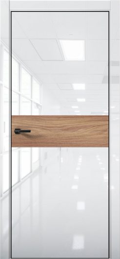 Межкомнатная дверь с экошпоном Aurum Doors Платина Pt 5 Crystall White Black Edition Дуб Натуральный — фото 1