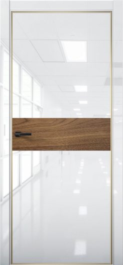 Межкомнатная дверь с экошпоном Aurum Doors Платина Pt 5 Crystall White Gold Edition Орех Пекан — фото 1