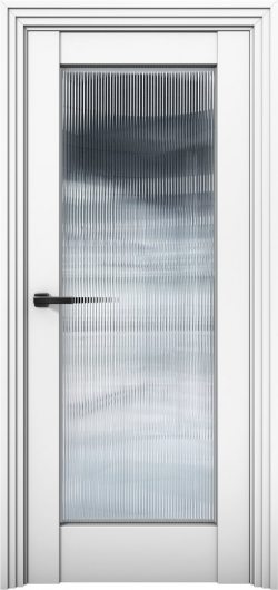 Межкомнатная дверь с экошпоном Aurum Doors Никель Ni 5 Аляска Стекло FLUTES — фото 1