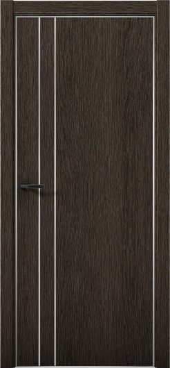 Межкомнатная дверь с экошпоном Aurum Doors Плутоний Pu 4 Дуб Темный Анодированная кромка Al — фото 1