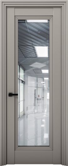 Межкомнатная дверь с экошпоном Aurum Doors Кобальт Co 38 Варм грей Прозрачное зеркало — фото 1