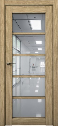 Межкомнатная дверь с экошпоном Aurum Doors Кобальт Co 23 Дуб Светлый Зеркало — фото 1