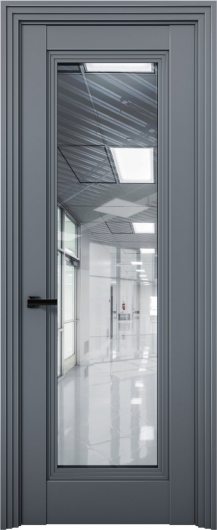 Межкомнатная дверь с экошпоном Aurum Doors Кобальт Co 38 Антрацит Прозрачное зеркало — фото 1
