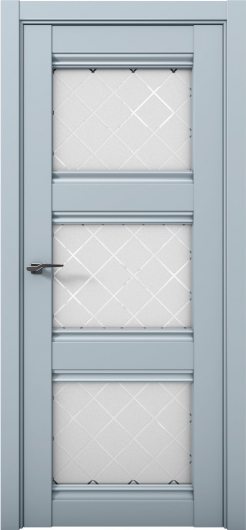 Межкомнатная дверь с экошпоном Aurum Doors Кобальт Co 24 Deep Blue Стекло Ромб — фото 1