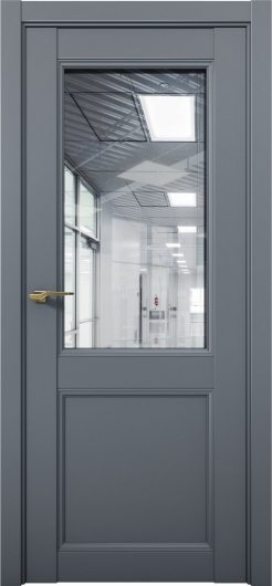 Межкомнатная дверь с экошпоном Aurum Doors Кобальт Co 33 Антрацит Прозрачное зеркало — фото 1
