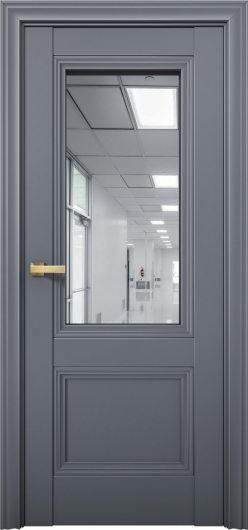 Межкомнатная дверь с экошпоном Aurum Doors Кобальт Co 31 Антрацит Зеркало — фото 1