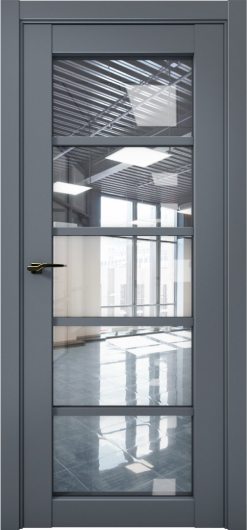 Межкомнатная дверь с экошпоном Aurum Doors Кобальт Co 23 Антрацит Прозрачное стекло — фото 1