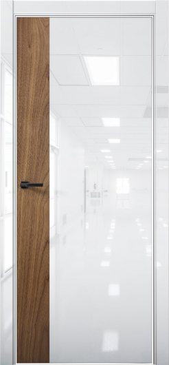 Межкомнатная дверь с экошпоном Aurum Doors Платина Pt 6 Crystall White Al White Орех Пекан — фото 1