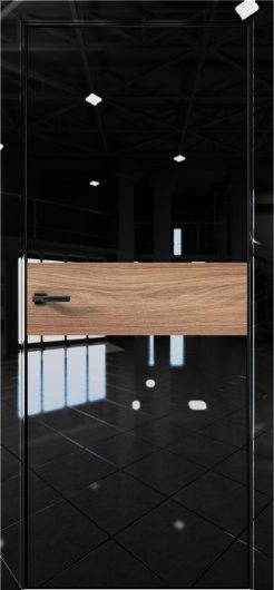 Межкомнатная дверь с экошпоном Aurum Doors Платина Pt 5 Crystall Black Black Edition Дуб Натуральный — фото 1