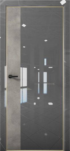 Межкомнатная дверь с экошпоном Aurum Doors Платина Pt 6 Crystall Gray Gold Edition Бетон LOFT — фото 1