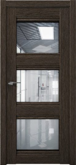 Межкомнатная дверь с экошпоном Aurum Doors Кобальт Co 24 Дуб Темный Прозрачное зеркало — фото 1