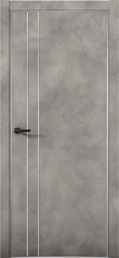 Межкомнатная дверь с экошпоном Aurum Doors Плутоний Pu 4 Бетон LOFT Анодированная кромка Al — фото 1