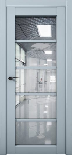 Межкомнатная дверь с экошпоном Aurum Doors Кобальт Co 23 Deep Blue Прозрачное зеркало — фото 1