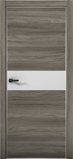 Межкомнатная дверь с экошпоном Aurum Doors Плутоний Pu 5 Дуб Миндаль Анодированная кромка Al Манхэттен — фото 1