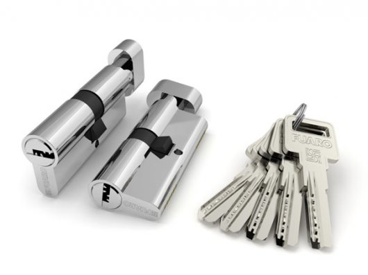 Цилиндровый механизм (R602/90) R6002Knob90(35+10+45) CP хром 5Key с вертушкой — фото 1