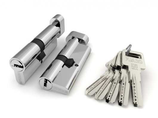 Цилиндровый механизм (R602/90) R6002Knob90(45+10+35) CP хром 5Key с вертушкой — фото 1