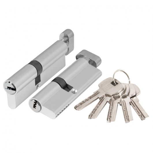 Цилиндровый механизм (AX202/100) AX2002Knob100 (40+10+50) CP хром с вертушкой — фото 1