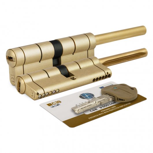 Цилиндровый механизм под вертушку (дл. шток) C39P513101LC5 (82 мм/46+10+26), ЛАТУНЬ (PVD) — фото 1