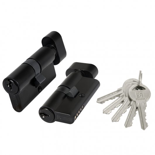 Цилиндровый механизм (100 ZM/60) 1000ZMKnob60(25+10+25) BL черный 5Key с вертушкой — фото 1