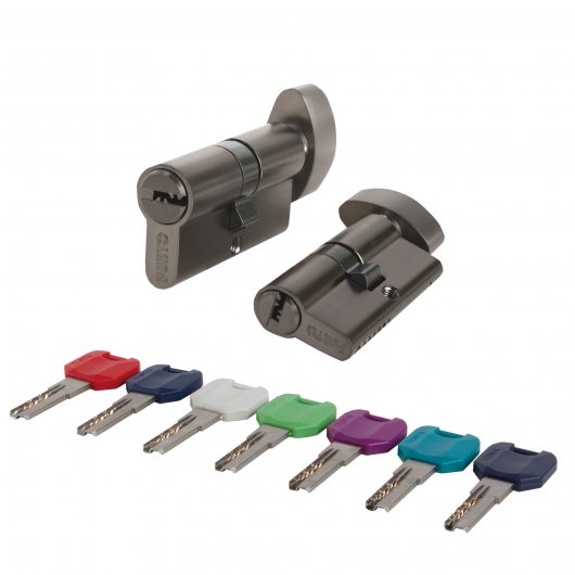 Цилиндровый механизм MaxPro7002Knob70mm(30+10+30) GR графит 7key с вертушкой — фото 1