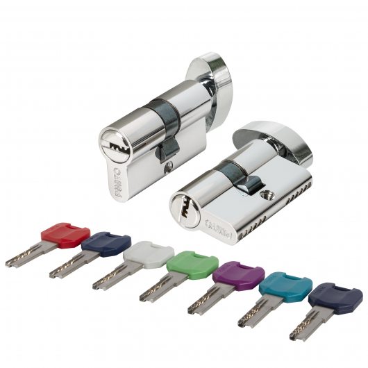 Цилиндровый механизм MaxPro7002Knob52mm(21+10+21) CP хром 7key с вертушкой  — фото 1