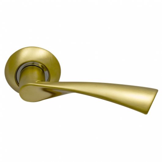 Ручка дверная на круглой розетке ARCHIE SILLUR X11 матовое золото — фото 1