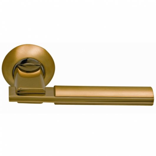 Ручка дверная на круглой розетке ARCHIE SILLUR 94A матовое золото/золото — фото 1