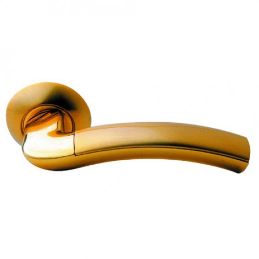 Ручка дверная на круглой розетке ARCHIE S010 59 Комбинация матового и блестящего золота — фото 1